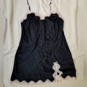 Victoria's Secret Satin Lace Babydoll Slip Dress Size M